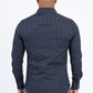 navy micro pattern geometric western shirt platini