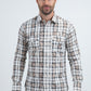 Mens Western Modern Fit Cotton/Spandex Long Sleeve White Shirt with Snaps