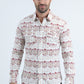 Mens Western Modern Fit Cotton/Spandex Long Sleeve White Shirt with Snaps