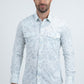 Mens Western Modern Fit Cotton/Spandex Long Sleeve White Shirt with Snaps