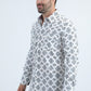 Mens Western Modern Fit Cotton/Spandex Long Sleeve White Shirt with Snaps