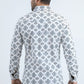 Mens Western Modern Fit Cotton/Spandex Long Sleeve White Shirt with Snaps