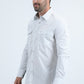 Mens Western Modern Fit Cotton/Spandex Long Sleeve White Shirt with Snaps