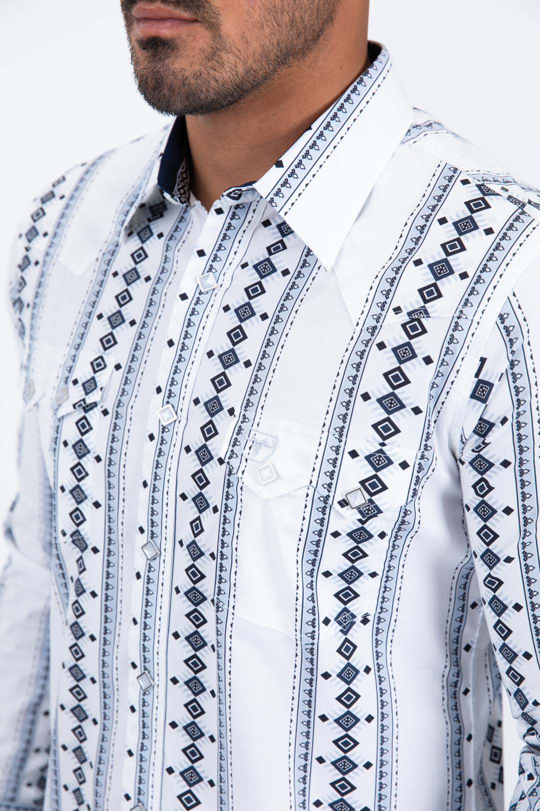 white ii solid texture western shirt platini