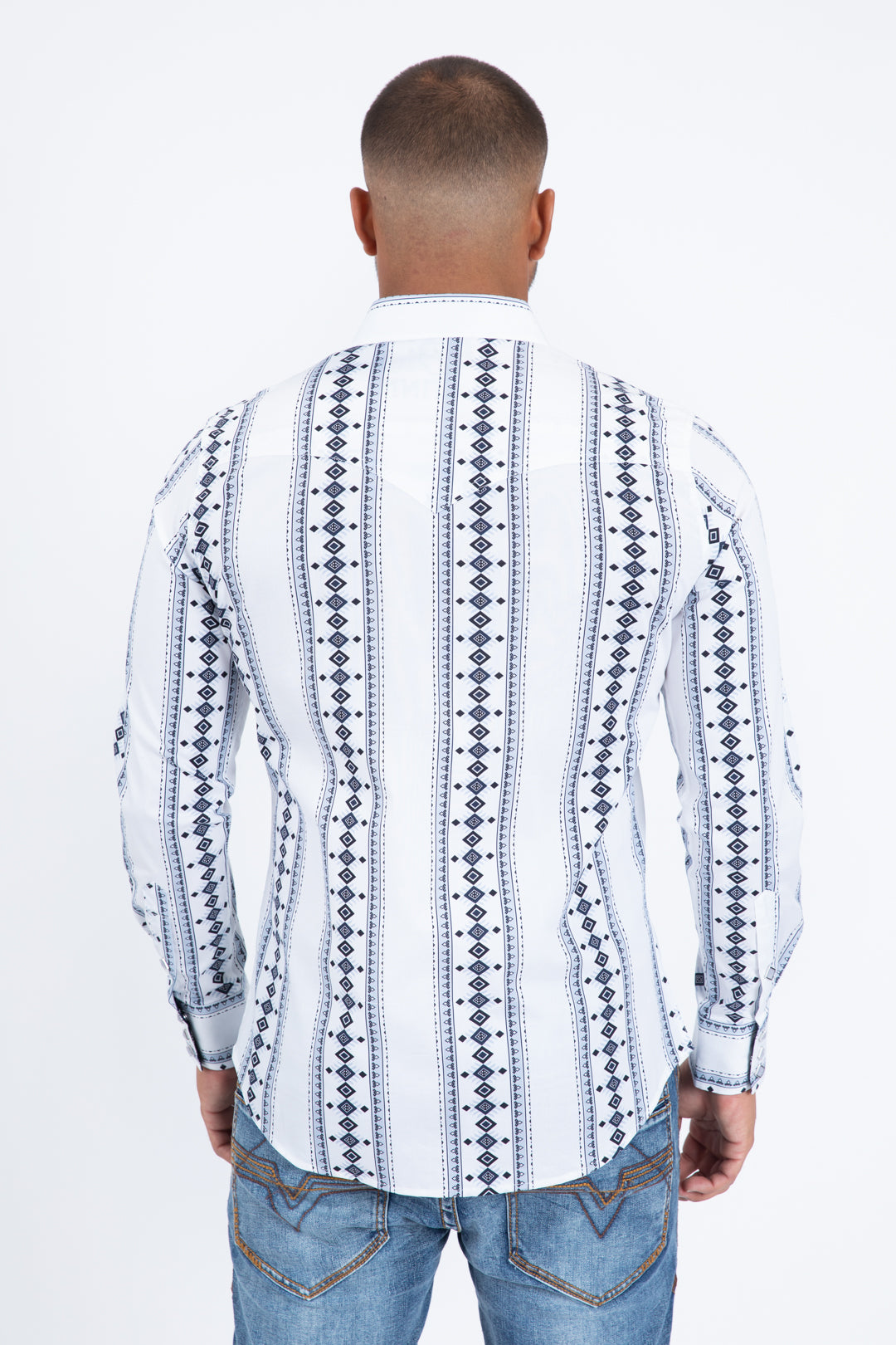 white ii solid texture western shirt platini