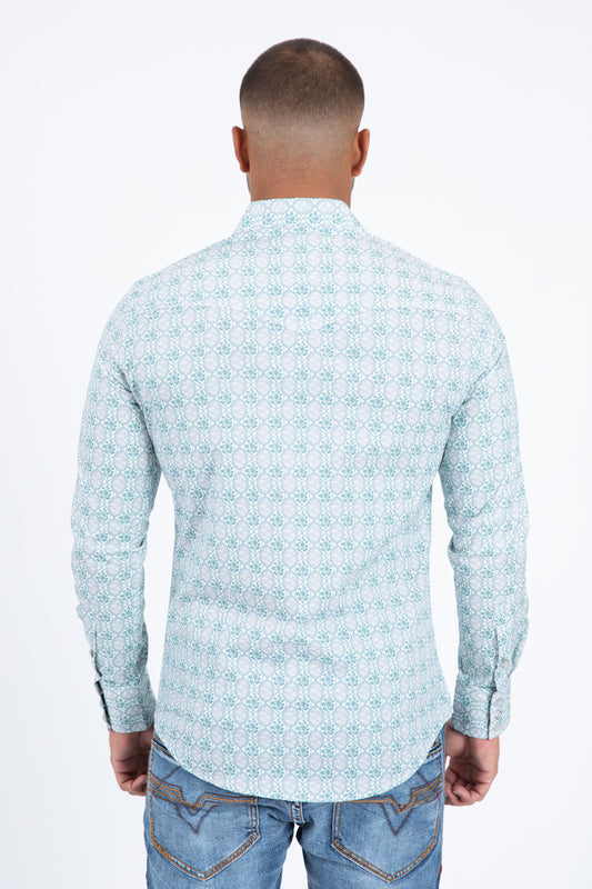 white dense paisley western shirt men platini side