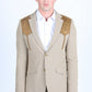 Men's Western Suit Sport Coat with Suede Yokes and Elbow Patches
