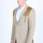 Men's Western Suit Sport Coat with Suede Yokes and Elbow Patches