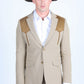 Men's Western Suit Sport Coat with Suede Yokes and Elbow Patches