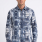 white abstract jacquard dress shirt men platini front