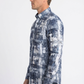 white abstract jacquard dress shirt men platini detail