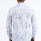 white abstract wave foil shirt back platini