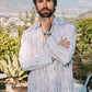 white abstract wave foil shirt lifestyle platini