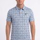 white aztec geometric performance polo men platini front