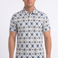white aztec geometric performance polo ii men platini front