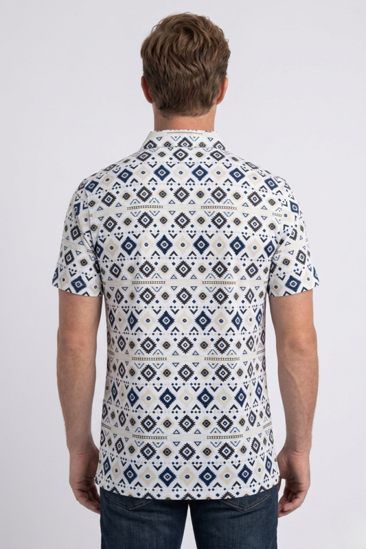 white aztec geometric performance polo ii men platini back