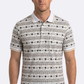 white diamond longhorn western print polo men platini front