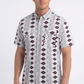white diamond tribal print performance shirt men platini front