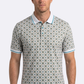white floral medallion print polo men platini front