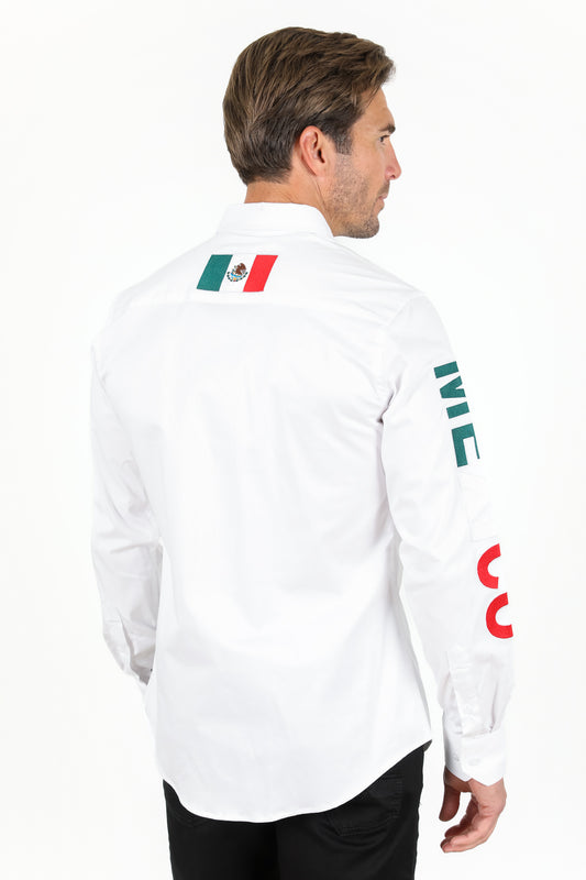 white mexico heritage flag shirt detail platini