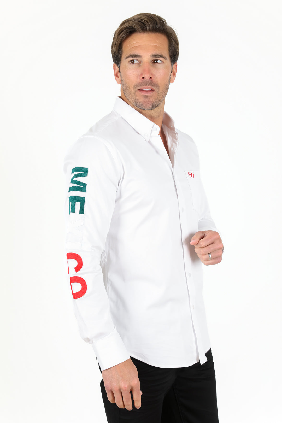 white mexico heritage flag shirt side platini