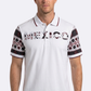 white mexico tribal sleeve polo men platini front