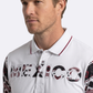 white mexico tribal sleeve polo men platini detail