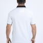 white micro print polo back platini