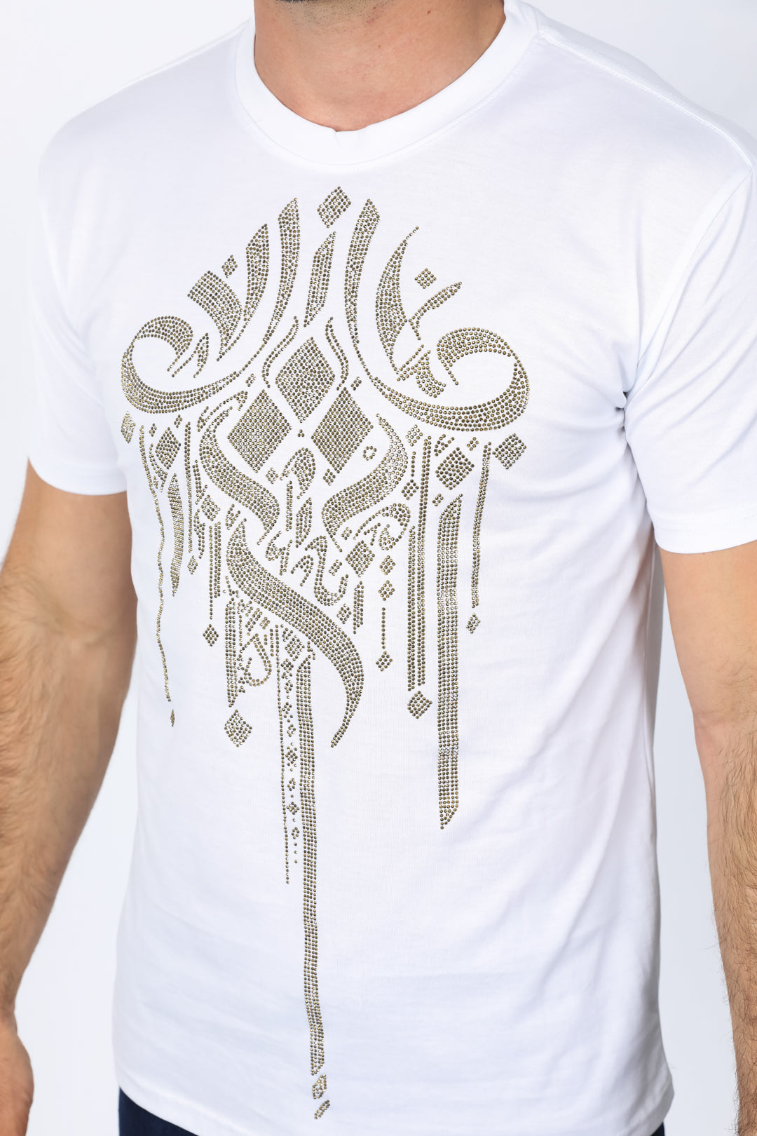 Mens Modern Fit Stretch Crystals T-Shirt
