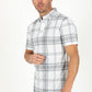 white grey plaid polo side platini