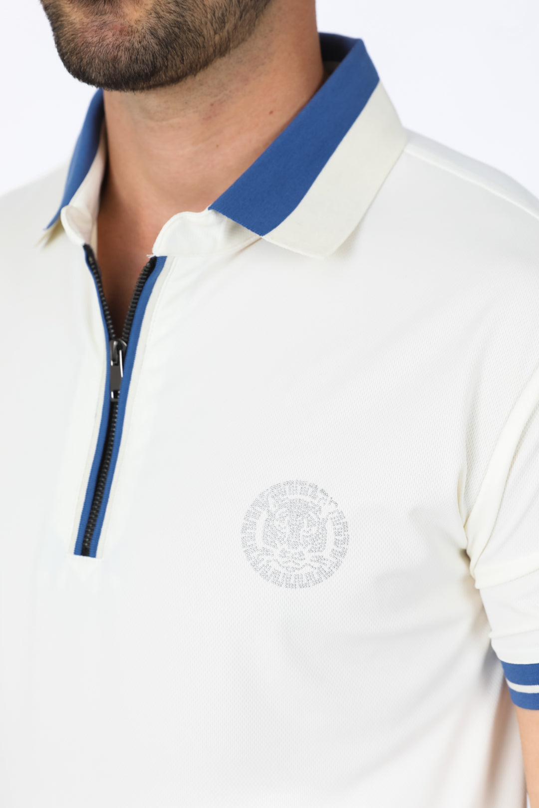 ivory zipper polo detail platini