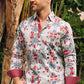 Floral Print Satin Shirt - White