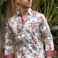 Floral Print Satin Shirt - White