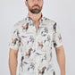 Mens Short Sleeve Modern Fit Stretch Wild Horses Print Shirt