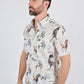 Mens Short Sleeve Modern Fit Stretch Wild Horses Print Shirt