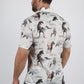 Mens Short Sleeve Modern Fit Stretch Wild Horses Print Shirt