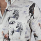 Mens Short Sleeve Modern Fit Stretch Wild Horses Print Shirt