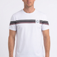 white signature stripe detail tee men platini front