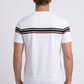 white signature stripe detail tee men platini back