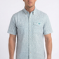 white stylized floral print performance shirt men platini front