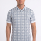 white vertical geo diamond print polo men platini front