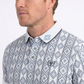 white vertical geo diamond print polo men platini side