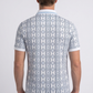 white vertical geo diamond print polo men platini back