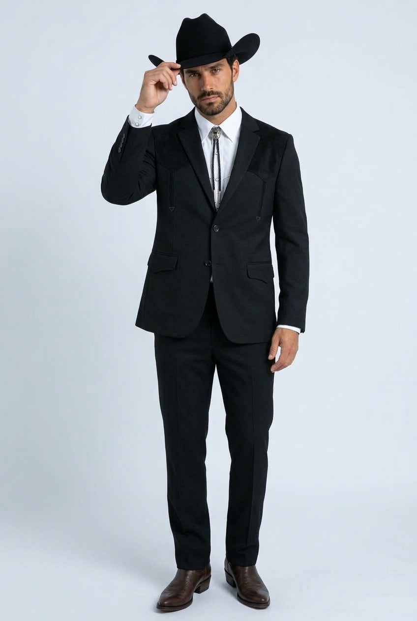 black winstead tonal yoke suit men platini front