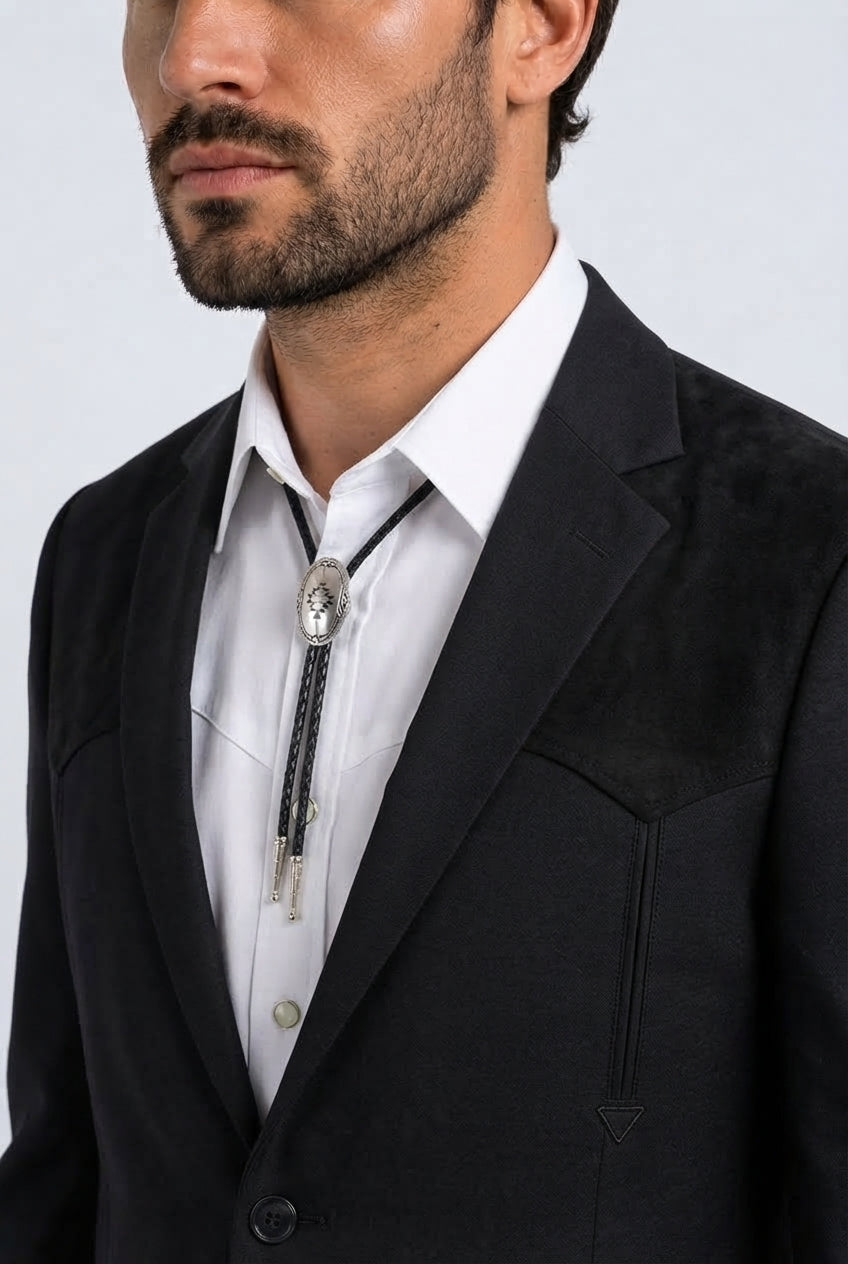 black winstead tonal yoke suit men platini detail