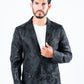 black ii double button floral print blazer men platini front