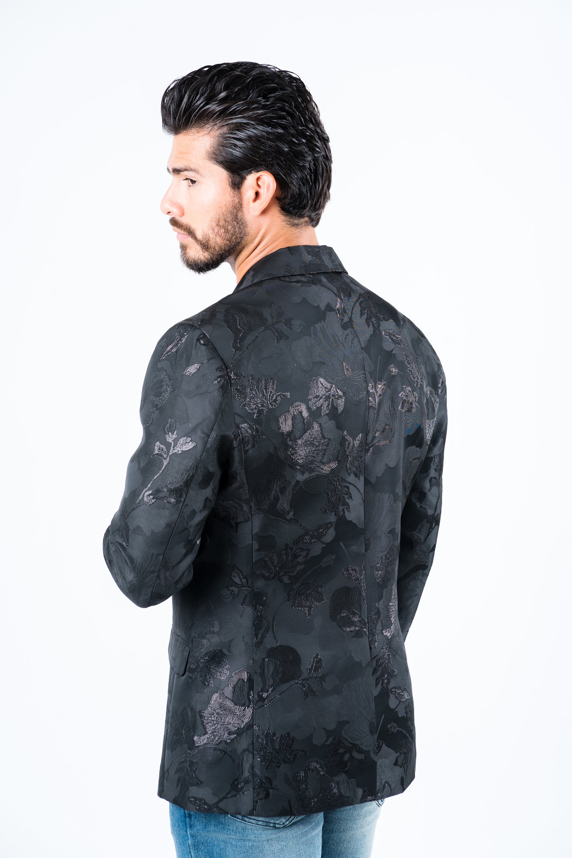 black ii double button floral print blazer men platini lifestyle