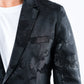 black ii double button floral print blazer men platini detail