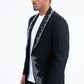 Men's Double Button Rhinestone Black Blazer