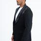 Men's Double Button Rhinestone Black Blazer